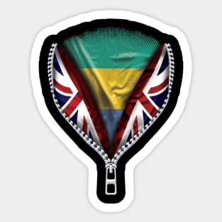 Gabonese Flag  Gabon Flag British Flag Ripped Open - Gift for Gabonese From Gabon Sticker